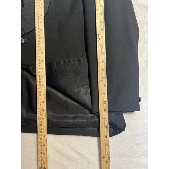 Vtg First Nighter Mens Tuxedo 44L 36x32 Black Tux Suit Adjustable Waist - Picture 12 of 16